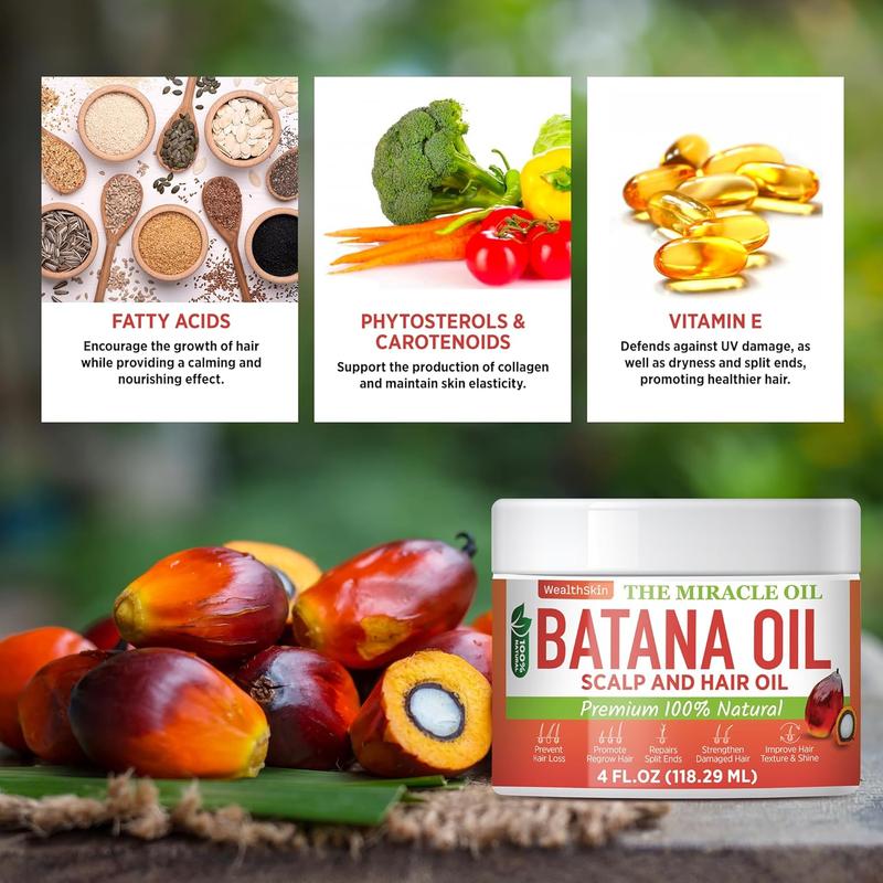 Batana Oil for Hair Health: Dr Sebi Organic Raw Batana Oil from Honduras - 100% Pure & Natural - For Thicker & Stronger Hair - 4 FL OZ