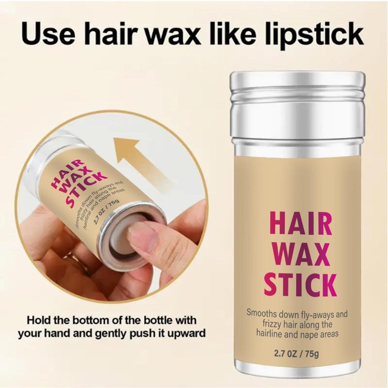 Summer 75g Hair Wax Stick, Non-Greasy Hair Edge Control Frizz Control Hair Stick, Hair Wax Gel, Long Lasting Hair Pomade Stick Hair Styling Gel, Flyaway Hair Tamer Wig Smoothing Wax Cream, Hair Styling Product