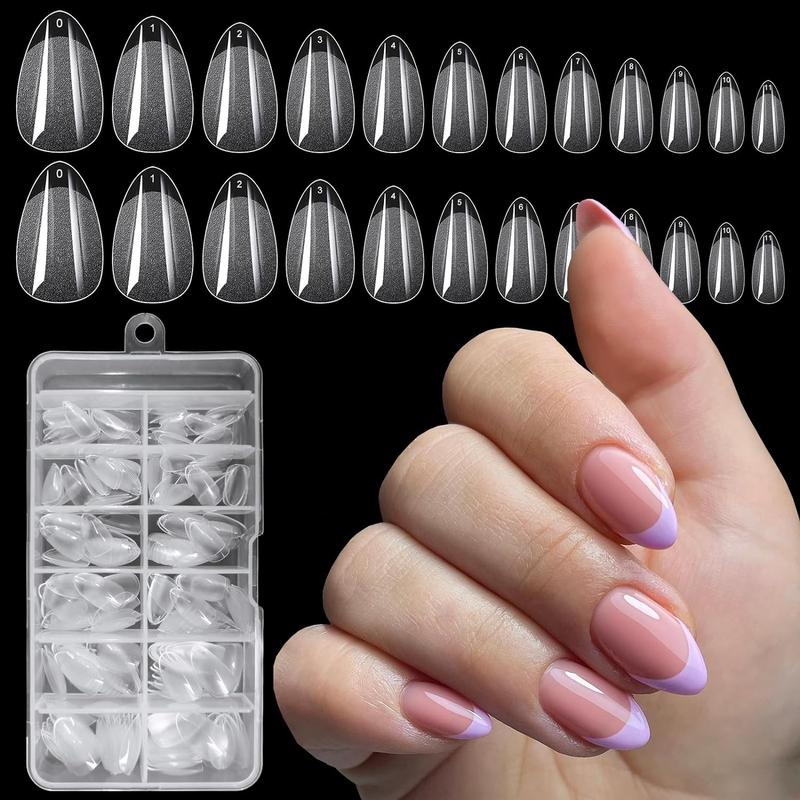 Half Matte Clear Fake Nail Tip, 120pcs/box Full Cover Press on Nail Tip, Nail Art Kit for Women & Girls Nail Extension, Summer Nail Art Set