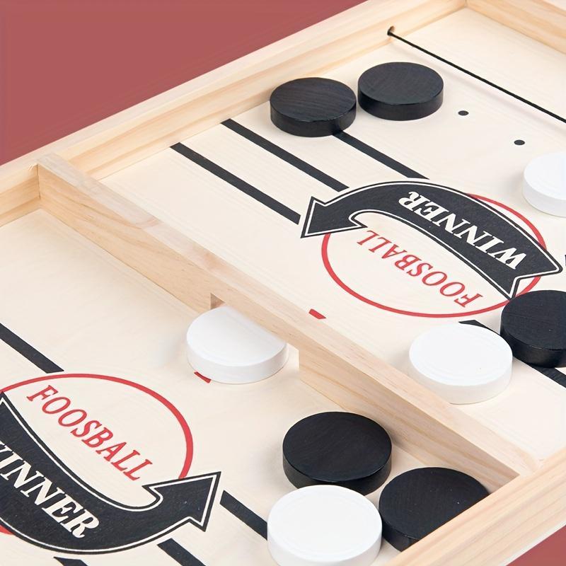 Fast Sling Puck Game, 1 Set Wooden Hockey Game, Foosball Board Game, Desktop Battle Winner Slingshot Game, Family Interaction Family Games Toy, Party Game Supplies