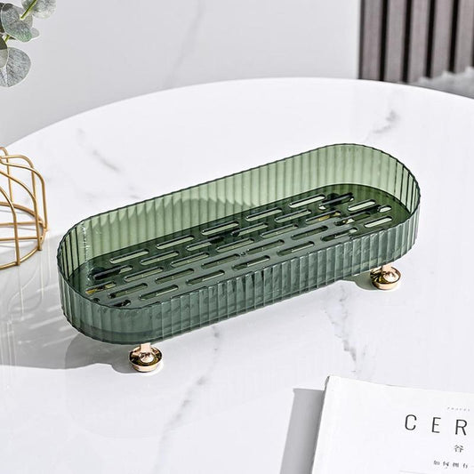 1 Piece Multipurpose Drain Storage Box, Clear Drain Storage Box, Oval Shaped Multifunctional Drainer For Home Kitchen Bathroom