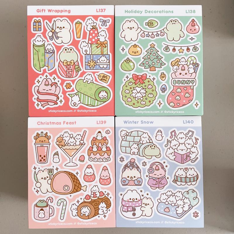 Christmas Winter Holiday Sticker Sheets