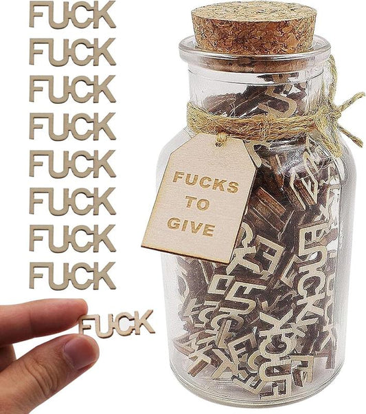 2024 Halloween Gifts!FUCK Gift Jar, A Gag Gifts,FUCK Bottles,Prank Wooden Hollow Card,Gift Jar for Colleagues and Friends, Fun Gifts for Boyfriend,Funny Home Accessories,Tiktok Shop Store