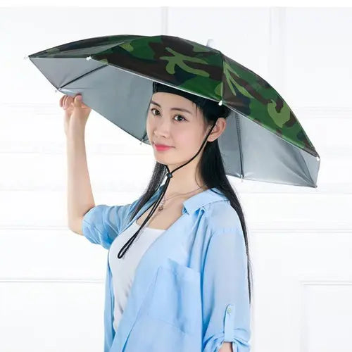 Sun Umbrella Hat,Hot Foldable Golf Fishing Camping Headwear Head Cap for Outdoor (Camo UV resistant umbrella cap) Cover