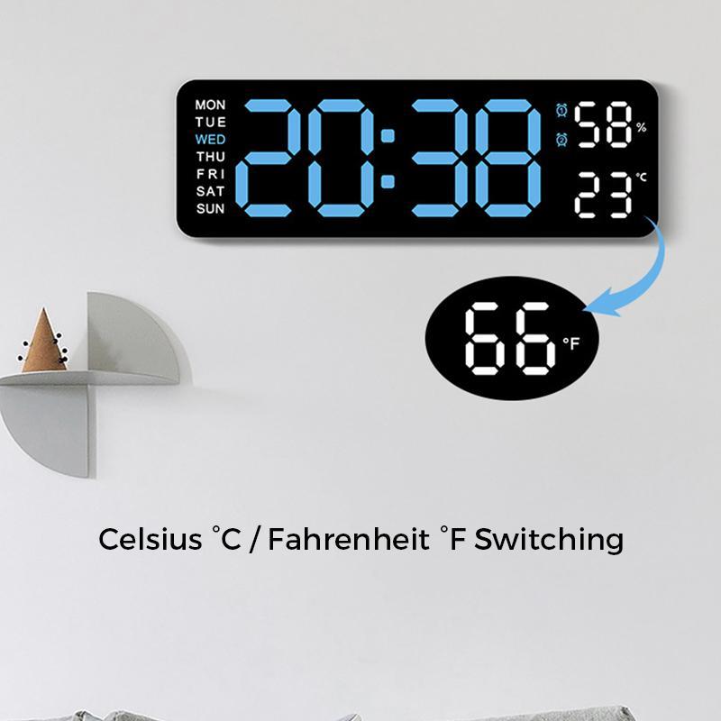 Modern Simple Digital Clock, Multifunctional Hangable Alarm Clock for Halloween, Large Digital Clock with Alarm Function, Suitable for Home Office Bedroom [Battery Required, without Battery]