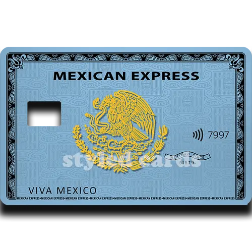 blue Mexican express debit card sticker