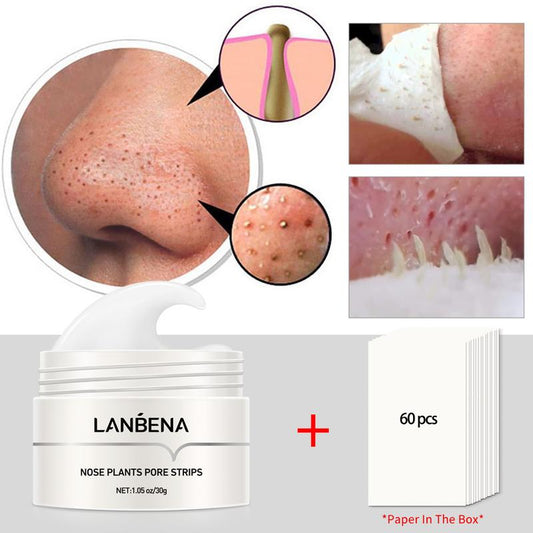 [Best Sellers]LANBENA Blackhead Pore Remover Mask Aloe extract Facial Peeling Nose Strip Acne Deep Cleansing 30g Skin care Comfort All Skin Types Gentle Smoothing Repairing