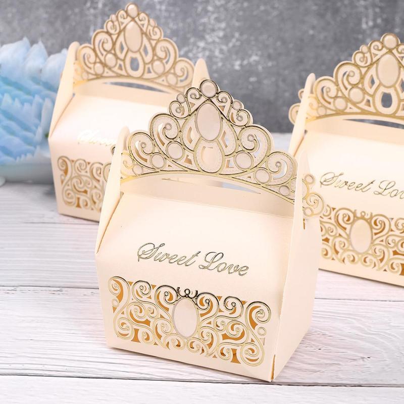 Valentine's Day Gift Crown Shaped Gift Box, 20pcs/set Modern Fashion Hollow out Gift Box, Gift Packaging Box for Wedding Party Engagement Decoration, Sweet Romantic Unique Valentine's Day Gift Idea