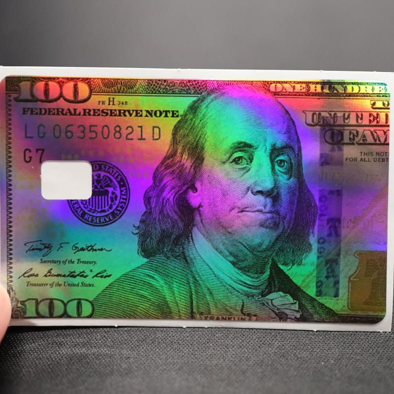 100 Dollar Bill - Holographic Credit/Debit/ATM ebt Card Cover Decal Sticker