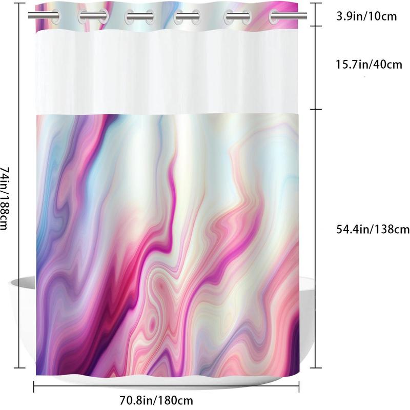 Marble Pattern Shower Curtain, Waterproof Hook Free Design Shower Curtain, Bathroom Supplies for Home Decor, Room Decor, Fall Decor, Bathroom Gadgets 2024, Bathroom Accessories