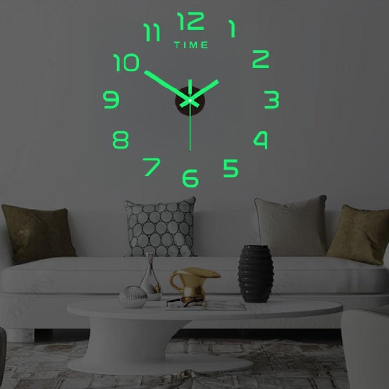 Room Decor Round Luminous Wall Clock, 1 Count Creative Acrylic Frameless Wall Clock without Battery, Decorative Wall Clock for Home Living Room Bedroom