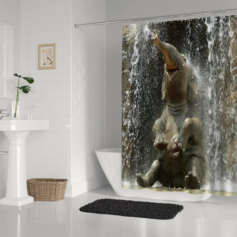 1 Piece Animal Pattern Shower Curtain, Waterproof Bathroom Curtain, Bathroom Accessory