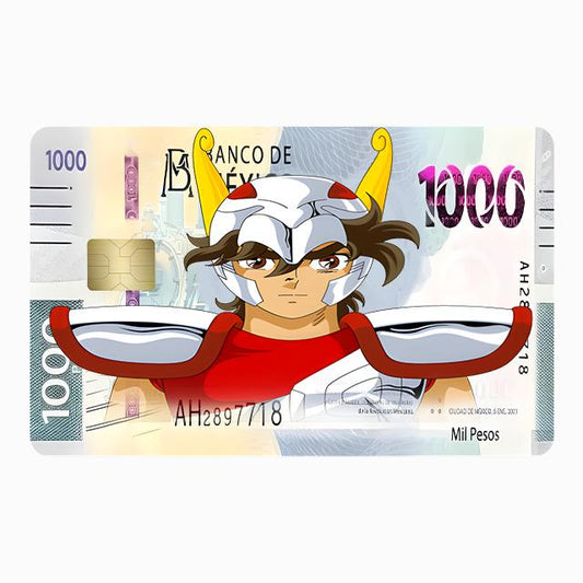 Saint Seiya billete debit card sticker