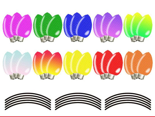 45PCS Reflective Car Magnet Light Bulb Wires Magnet Sticker Christmas Decoration Ornaments