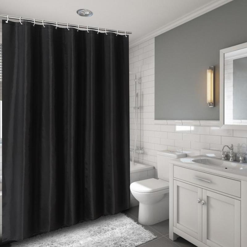 Solid Color Shower Curtain, Waterproof & Anti-mold Shower Curtain, Bathroom Supplies for Home Use