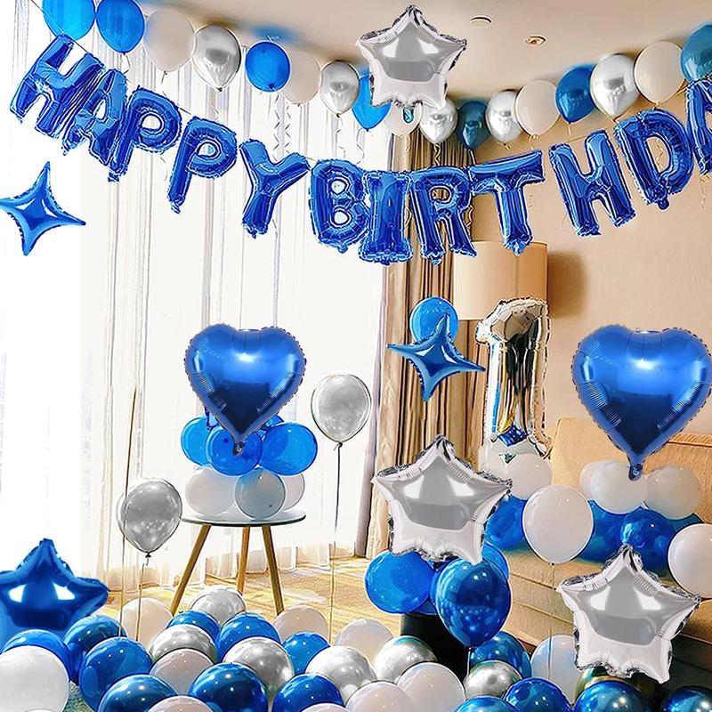 Happy Birthday Letter Balloon Set, 53pcs/set Metallic Latex Balloon, Balloon Set for Birthday Party Decoration, Summer Home Decor