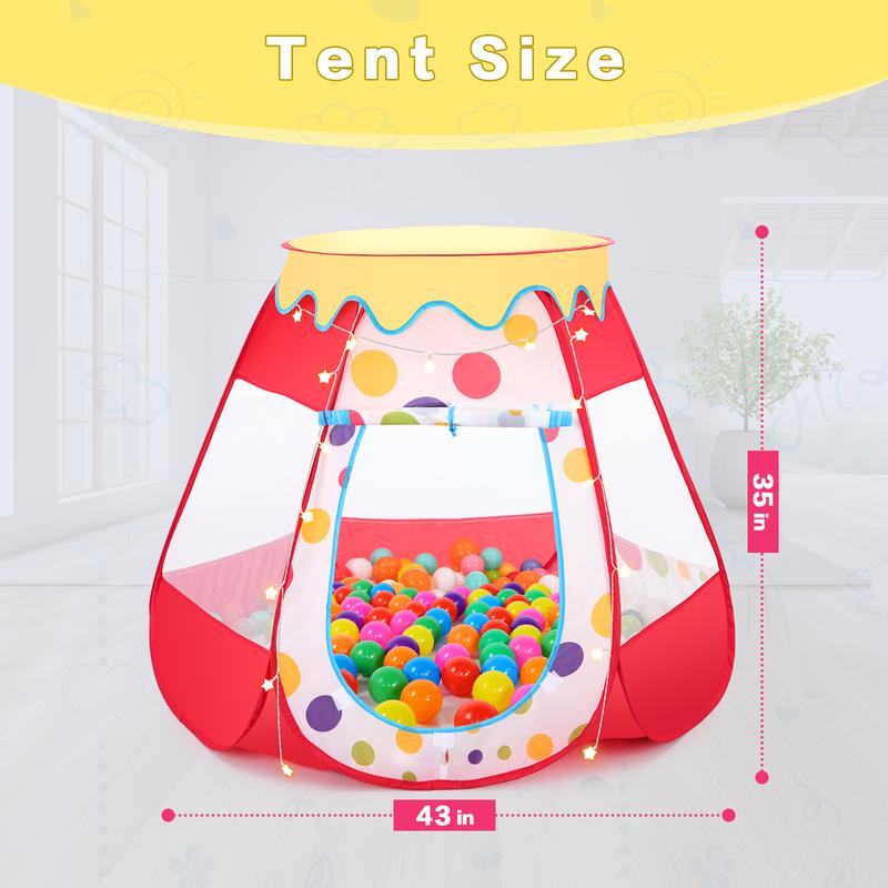 kids Ball Pit Toys for girls and boys Kids Play Tent with 50 Balls Birthday Gift Indoor Outdoor