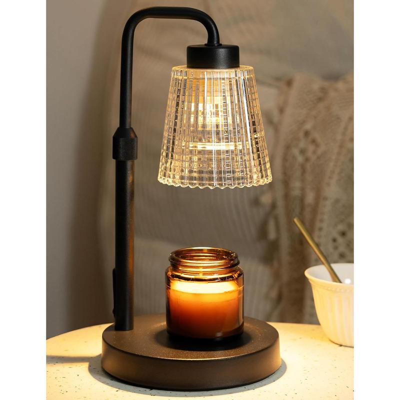 Candle Warmer Lamp, Dimmable Candle Warmer with Adjustable Height, Timer, Bedroom Living Room Home Decor Wax Melting Warmer for Jar Candles, includes 2 Bulbs