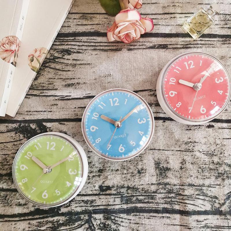 Modern Round Wall Clock, Silicone Mini Bath Clock, Waterproof Wall Clock for Home Bathroom Kitchen Decor?(Battery Required, without Battery)