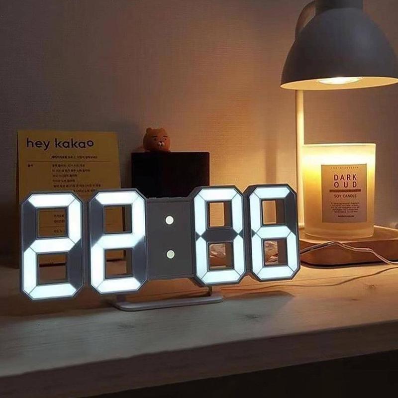 3D Digital Clock,Usb Charging Humidity Clocks,with 3 Auto Adjust Brightness Levels Electronic Desk Clock for Warehouse Office Home Living Room with 12/24 Hour Display Nightlight Temperature Display  Creative Fashion Clock Birthday Gifts