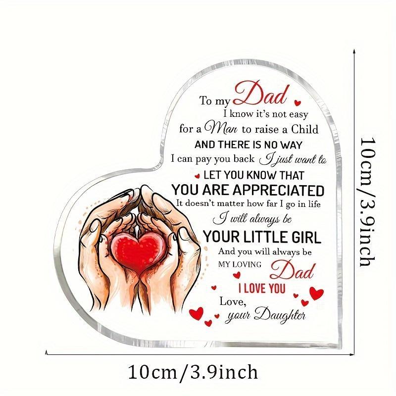 Heart Shaped Acrylic Plaque, Modern Transparent Decoration, Desktop Ornament for Home Office