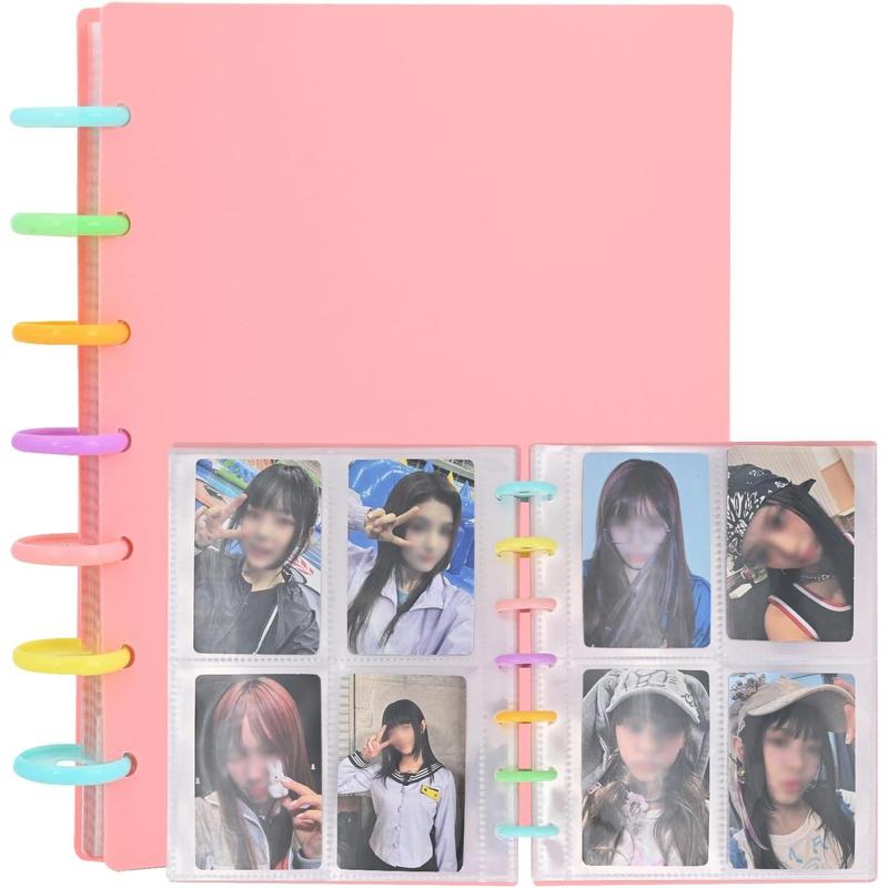 3 Inch Photocard Holder Book Sleeves with 30Pcs Inner Pages A5 Idol Business Card Collect 2¡Á3 Photo Album, Pink mixbook photobook