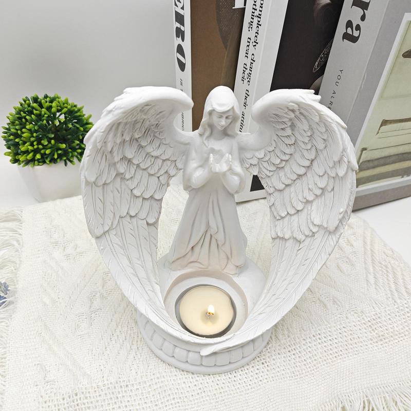 Angel Wings Design Candle Holder without Candle, 1 Count Home Decoration Candlestick, Living Room Bedroom Table Ornaments, Desktop Adornment for Gifts