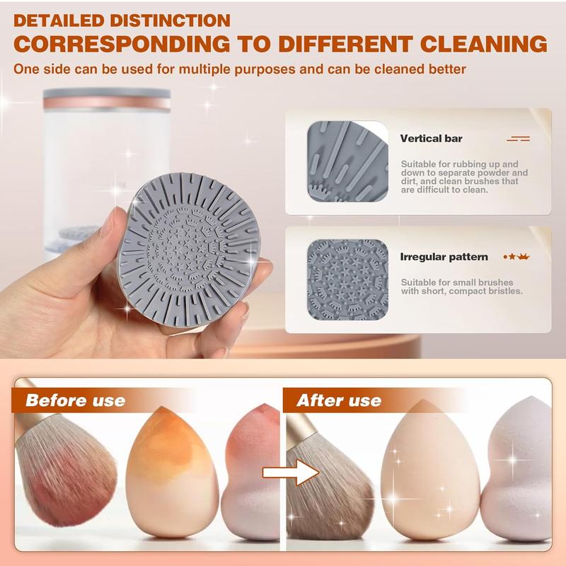 Electric Makeup Brush Cleaner with Brush Clean Mat, USB Rechargeable Automatic Portable Makeup Brush Cleansing Machine for All Makeup Brushes, Trending Products, Summer Gift