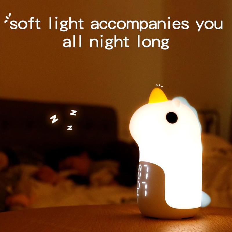 Cute Unicorn Design Night Light, Rechargeable Alarm Clock Night Light for Bedroom, Kids Room, Student Dormitory, Mean Girls Decorations