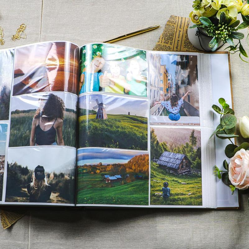 Photo Album 4x6 500 Photos 5 Pictures Per Page, 500 Pockets 4x6,  Paper Cover Travel Design World Map Adventure Vacation