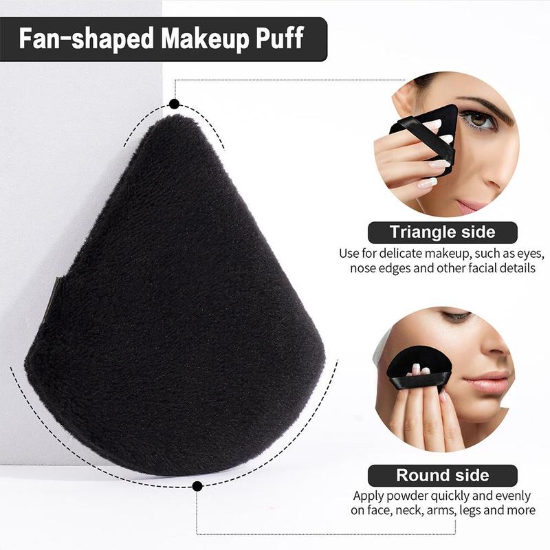 Triangle Powder Puff, 1 Set Soft Makeup Sponge Puff, Detail Makeup Puff for Liquid Foundation, Face & Body Powder, Cream, Blending & Facial Detailing