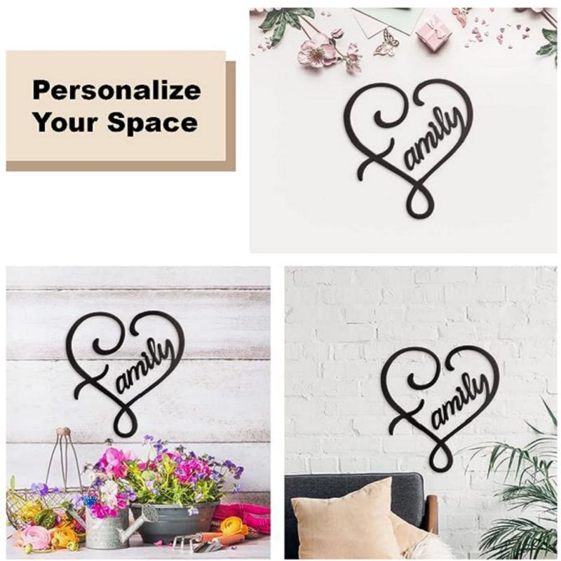 Heart Shaped Letter Wall Decorative Plaque, Iron Hollow out Wall Art Decor, Wall Hanging Plaque for Home and Office Decoration, Mean Girls Decorations