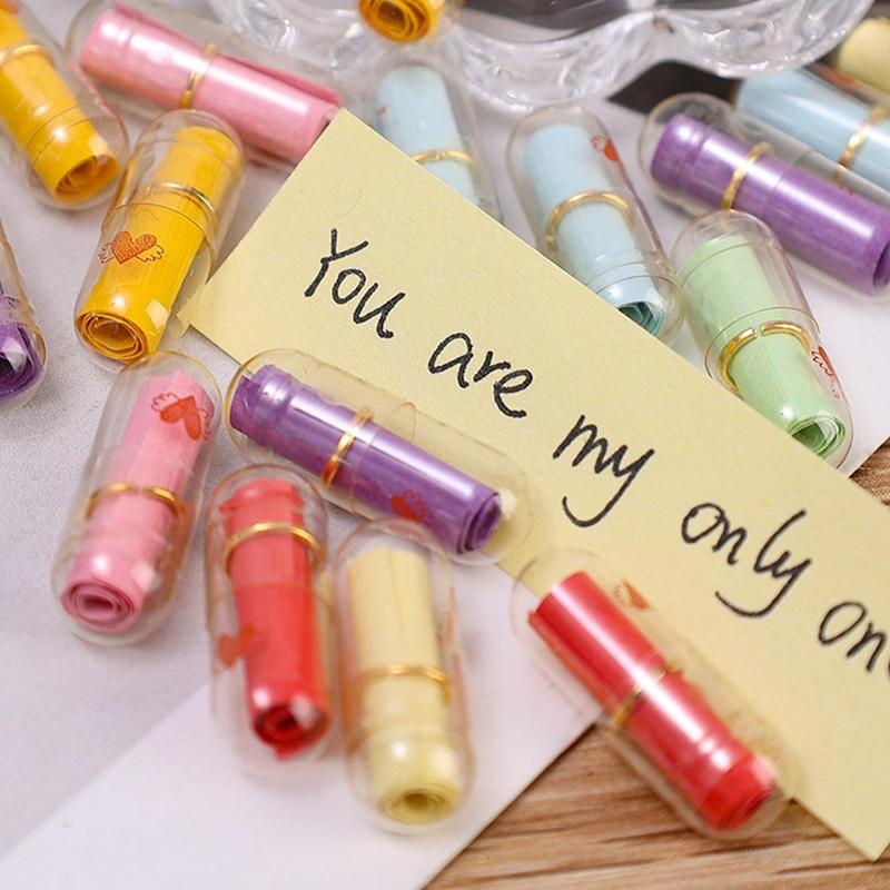 100pcs/pack Love Blank Message Capsule, Colorful Love Pill, DIY Gift for Wedding Party, Capsule Message Letters Empty Pill Capsules DIY Memory Jar, Mother's Day Gift