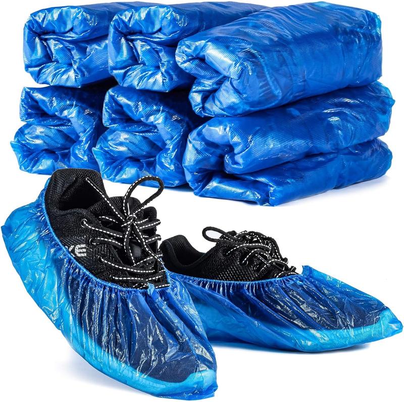 60 Pack (30 Pairs) Shoe Covers - Boot Covers Plastic Shoe Covers for Both Men and Women Disposable Waterproof Shoe Covers Fits All Sizes of Shoes for Hospital House Cleaning or Travel