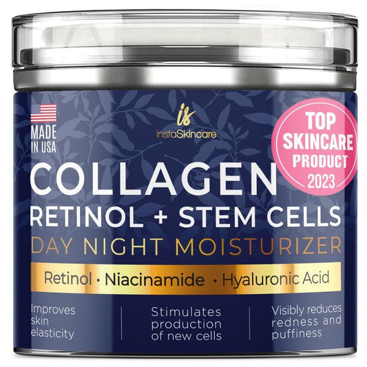 InstaSkincare Collagen Retinol & Stem Cells Retinol Face Moisturizers Rejuvenating Skin Repair Power Cream Radiant