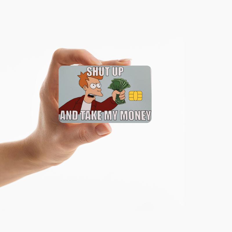 Take My Money - Credit Card Sticker Skin Cover Decal Sticker (SMALL CHIP) Funny Debit Card Covers Skins