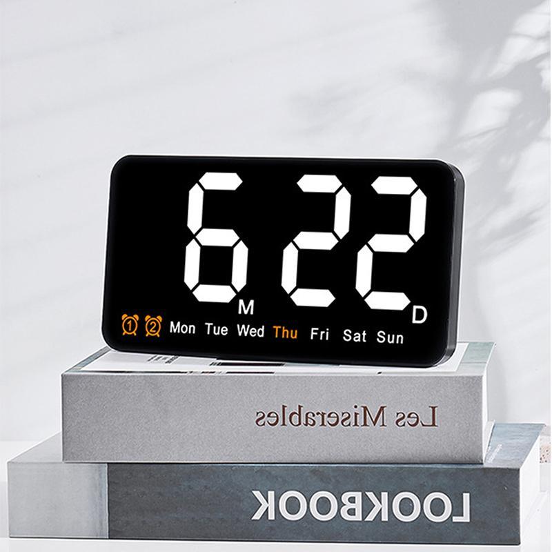 Multifunctional Digital Clock, 1 Count Battery Powered Clock with Temperature Function, Desk Clock for Living Room Bedroom (Batteries Not Included)