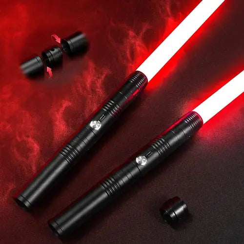 JQTOYD 2 Pack Lightsabers,Heavy Dueling Lightsabers with RGB 14 Colors & 3 Sound Modes & Vibration, 2-in-1 Rechargeable Double Bladed Light Sabers for Adults and Kids Cosplay Halloween, Birthday Gift