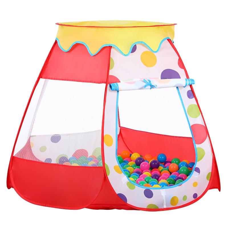 Vibrant Polka Dot Ball Pit Tent for Kids with 50 Balls - Ideal for Indoor and Outdoor Play