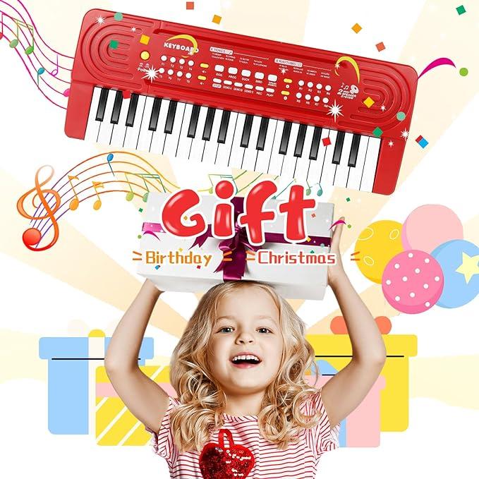 Kids Toy Piano Keyboard for Kids Music Toys for 3+ Year Old Electronic Keyboard Piano for Beginners Kids Piano With Microphone Toys for 3 4 5 6 7 8 Year Old Boys Girls Gifts Ages 3-8