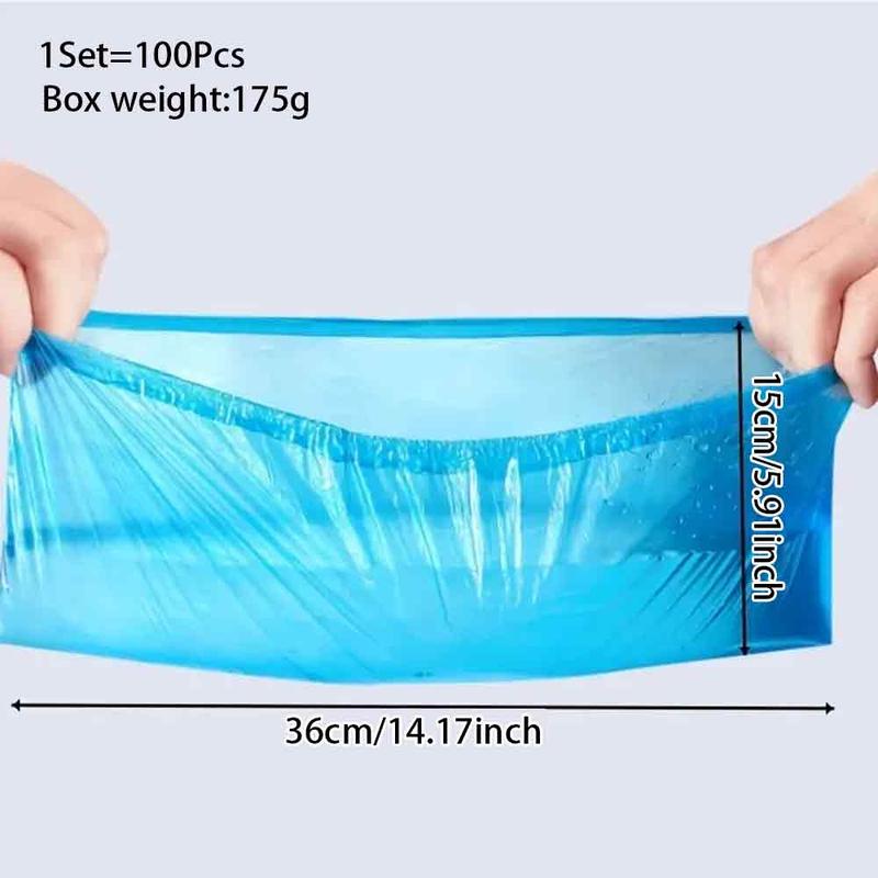 100pcs Disposable Shoe Cover, Non-slip Waterproof Dustproof Elastic Shoe Cover, Disposable Plastic Shoe Cover For Outddoor