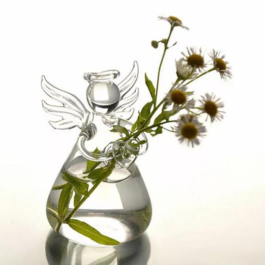 Angel Wing Design Clear Glass Vase without Flower, 1 Piece Creative Flower Arrangement Vase, Hydroponic Vase, Clear Vases for Centerpieces, Home Decor Supplies, Desk Ornaments