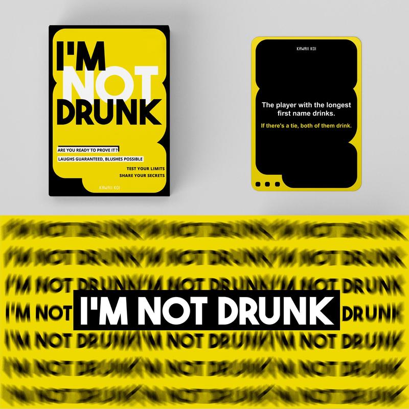 I'm Not Drunk Letter Pattern Party Drinking Card, 55pcs/box Funny Drinking Card Game, Hilarious Unforgettable Drinking Game Card, Party Activities Supplies