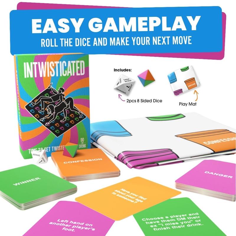 Do or Drink Intwisticated - Party Game with Twists and Tangles - Game with Play Mat, 150 Challenge Cards