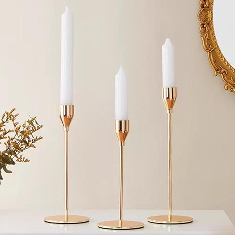 Simple Candle Holder, 3pcs/set Metal Candlestick Stand, Decorative Candle Support for Home Party Wedding, Unique Valentine's Day Gift, Exclusive For Valentine's Day