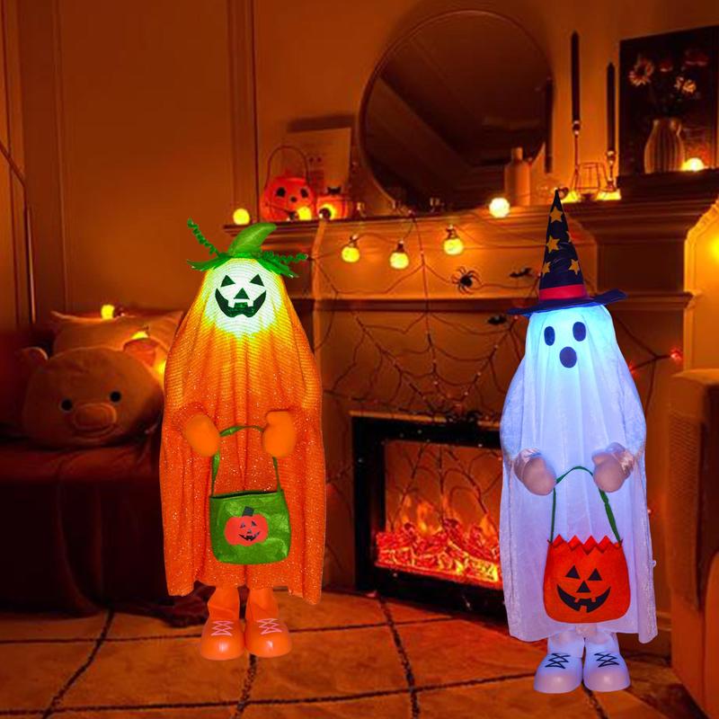 Ghost Design Halloween Decoration, 1 Count Cute Ghost with LED Light, Halloween Decorations for Home Party (Battery Required, without Battery), Fall Gifts