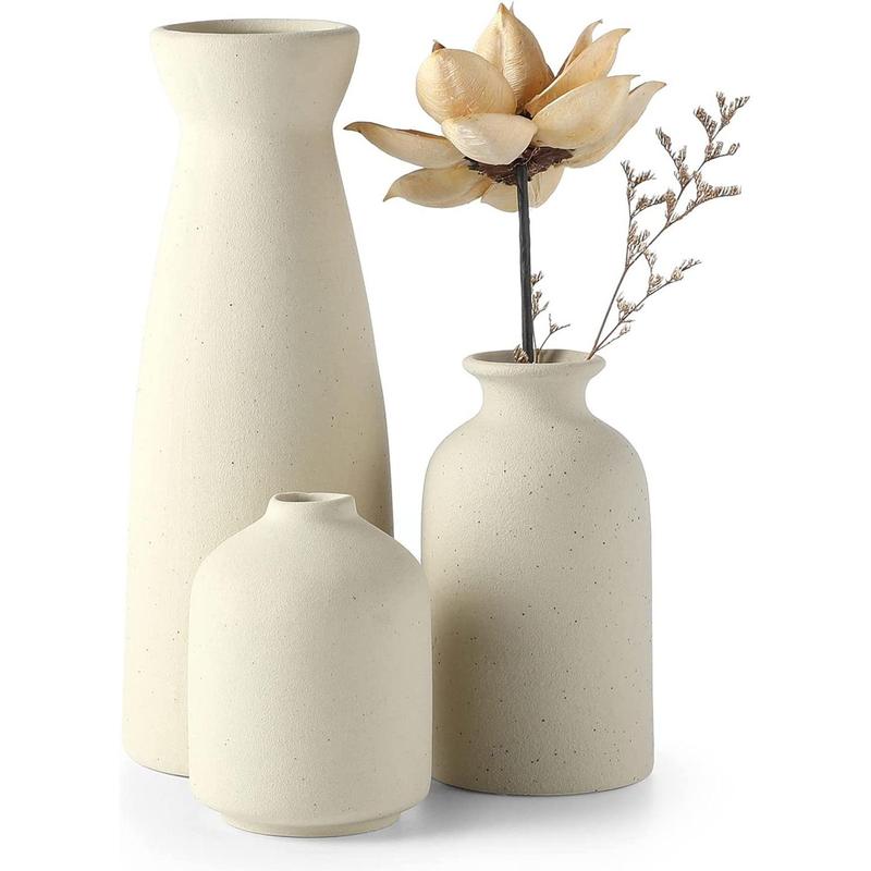 Festival Ornaments,?Empty Ceramic Vase, 3 Counts/set Modern Simple Small Vases, for Dinner Table Party Office Bookshelf Bedroom Desktop Decor, Summer Gifts