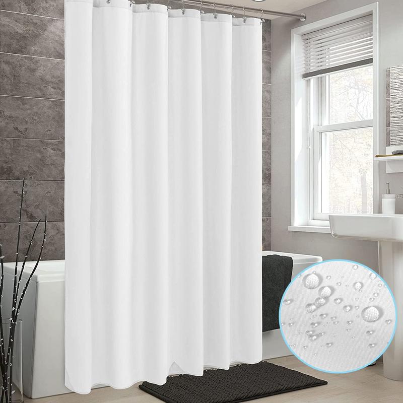 Bathroom shower curtain liner with snap-in fabric lining set, PEVA Heavy Duty Shower Curtain with Anti-Rust Grommets - Odourless & Compatible with Standard Showers - Hotel Style, Waterproof & Washable, Premium PEVA with Anti-Rust Grommets - 70x72