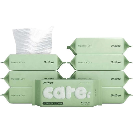 Unifree Towel I Disposable Dry Wipes I Facial Towels I 8-pack Value Pack, 480 Count, Towel , Absorbent, Reusable, Soft, Comfort Skincare