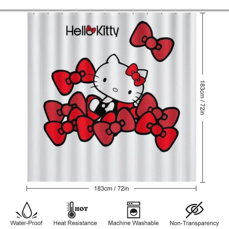 HelloKitty Shower Curtain Sets Lovely Bathroom Sets with Shower Curtain And Rugs